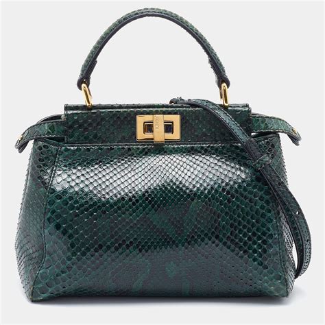 fendi python handle bag|fendi peekaboo green.